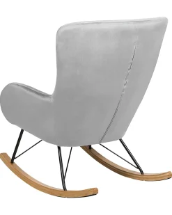 Best Sale Beliani Keinutuoli Sametti Vaaleanharmaa Ellan