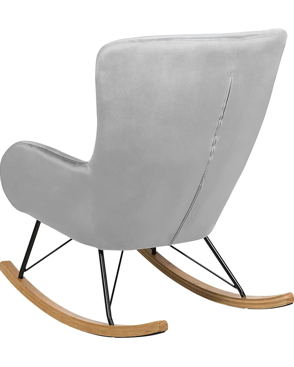 Best Sale Beliani Keinutuoli Sametti Vaaleanharmaa Ellan