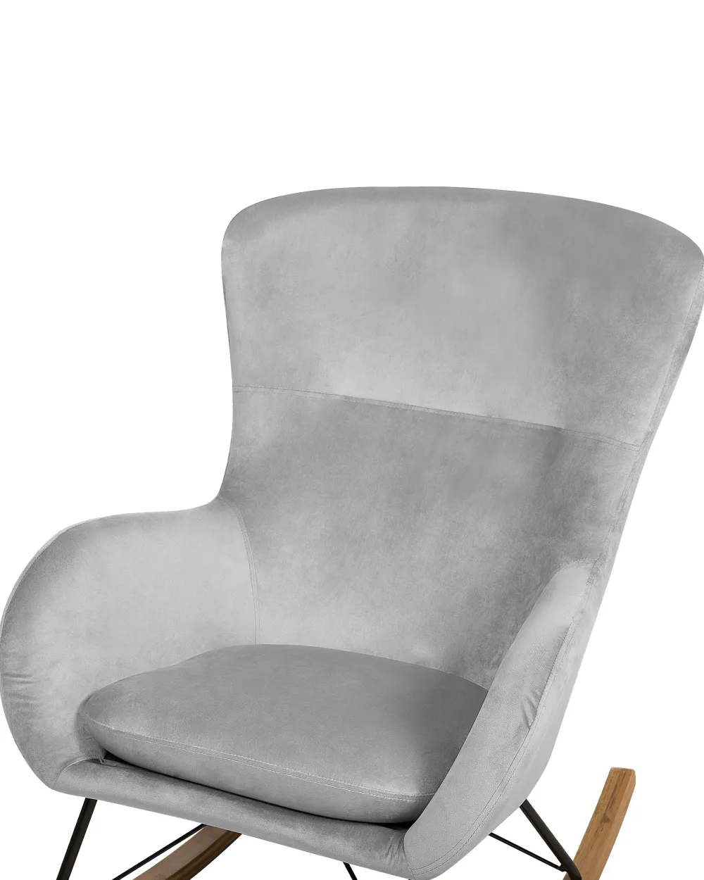 Best Sale Beliani Keinutuoli Sametti Vaaleanharmaa Ellan