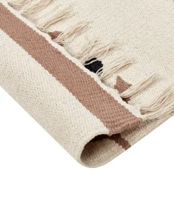 Matot<Beliani Kelim-Matto Puuvilla Beige/Musta 160 X 230 Cm Niavan