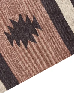 Matot<Beliani Kelim-Matto Puuvilla Beige/Ruskea 200 X 300 Cm Aragats