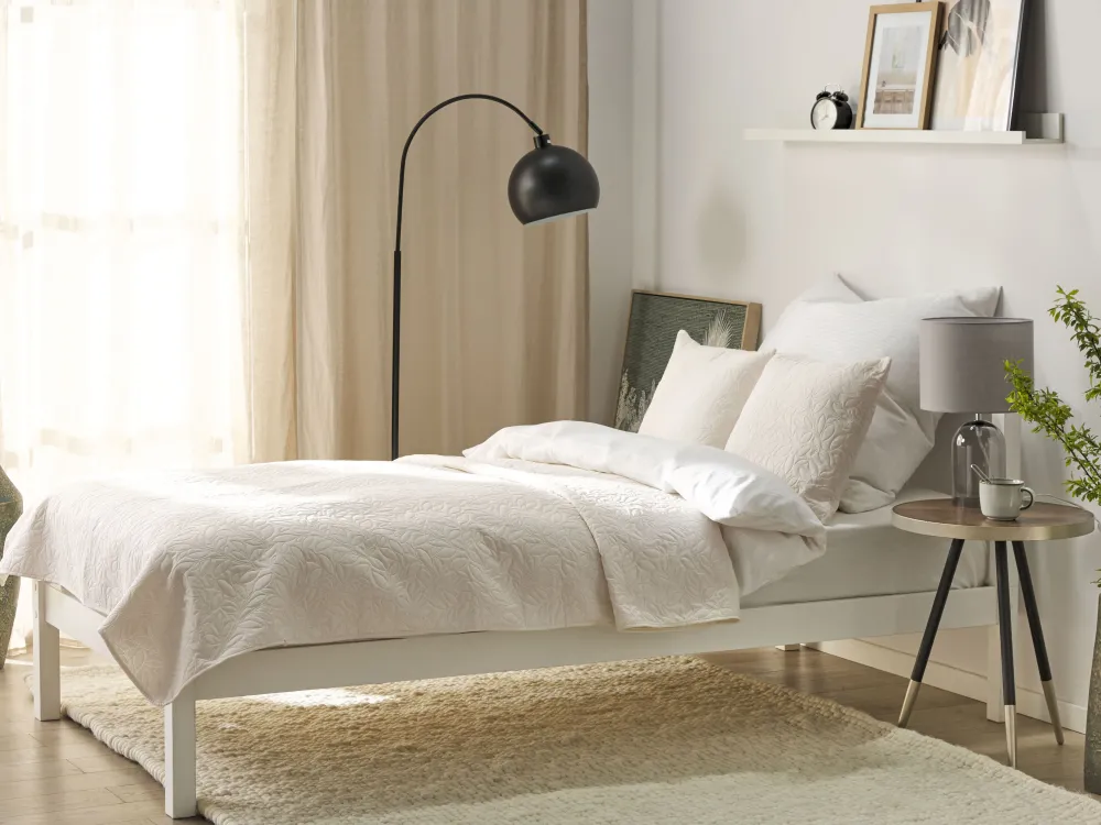 Tekstiilit<Beliani Kermanvalkoinen Kohokuvioitu Paivapeittosetti 160 X 220 Rudkhan