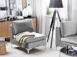 Cheap Beliani Keskimoduuli Sametti Harmaa Evja