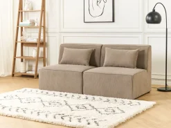 Nojatuolit<Beliani Keskimoduuli Vakosametti Ruskeanharmaa Lemvig