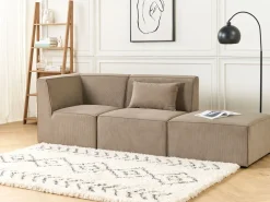 Nojatuolit<Beliani Keskimoduuli Vakosametti Ruskeanharmaa Lemvig