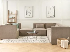 Nojatuolit<Beliani Keskimoduuli Vakosametti Ruskeanharmaa Lemvig