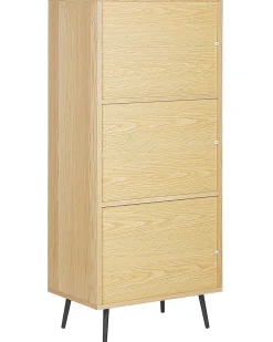 New Beliani Kirjahylly 4 Hyllya 2 Laatikkoa Vaalea Puu/Valkoinen Richmond