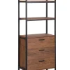 Säilytys<Beliani Kirjahylly 3 Hyllya 3 Laatikkoa Tumma Puu/Musta Tifton