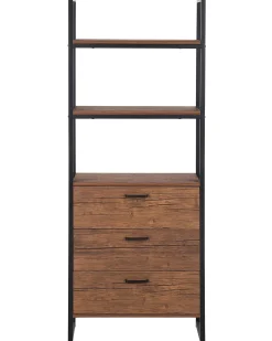 Säilytys<Beliani Kirjahylly 3 Hyllya 3 Laatikkoa Tumma Puu/Musta Tifton