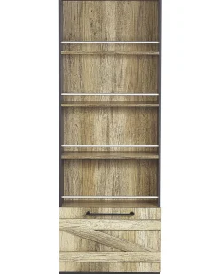 Säilytys<Beliani Kirjahylly 4 Hyllya Kaappi Vaalea Puu/Musta Salter