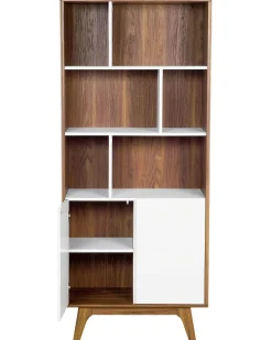 Säilytys<Beliani Kirjahylly 3 Hyllya Kaappi Tumma Puu/Valkoinen Columbus