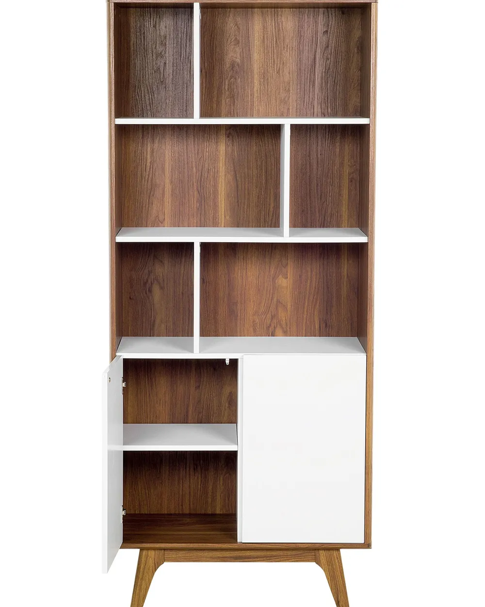 Säilytys<Beliani Kirjahylly 3 Hyllya Kaappi Tumma Puu/Valkoinen Columbus