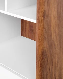 Säilytys<Beliani Kirjahylly 3 Hyllya Kaappi Tumma Puu/Valkoinen Columbus