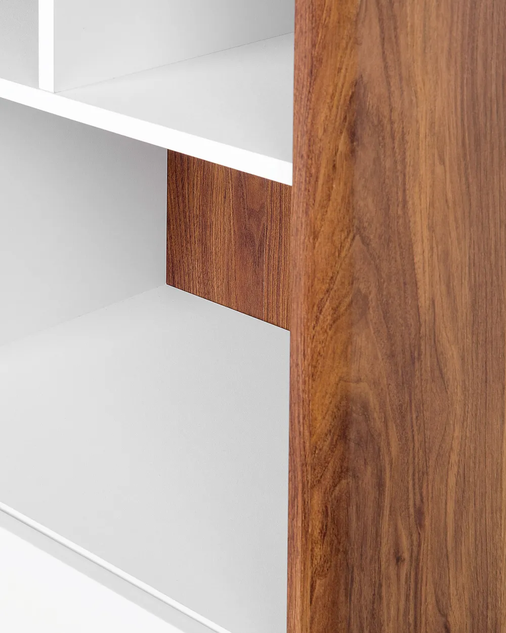 Säilytys<Beliani Kirjahylly 3 Hyllya Kaappi Tumma Puu/Valkoinen Columbus