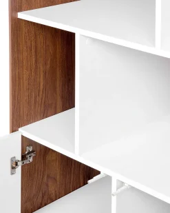 Säilytys<Beliani Kirjahylly 3 Hyllya Kaappi Tumma Puu/Valkoinen Columbus