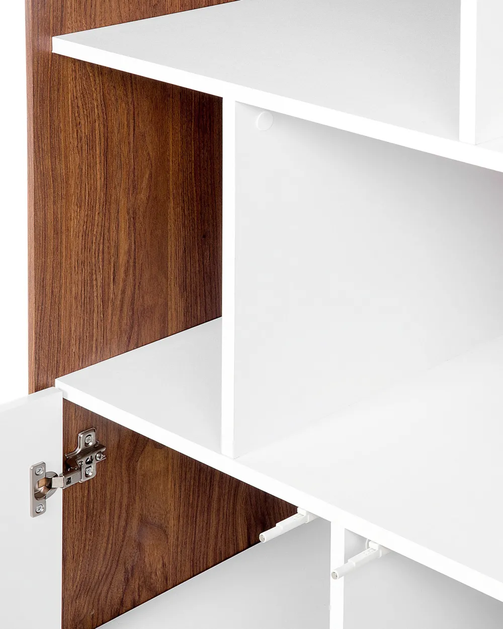 Säilytys<Beliani Kirjahylly 3 Hyllya Kaappi Tumma Puu/Valkoinen Columbus