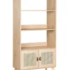 Säilytys<Beliani Kirjahylly 3 Hyllya Kaappi Vaalea Puu Parton