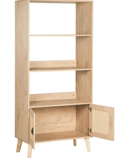 Säilytys<Beliani Kirjahylly 3 Hyllya Kaappi Vaalea Puu Parton