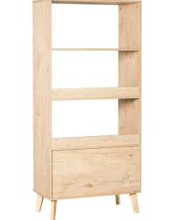 Säilytys<Beliani Kirjahylly 3 Hyllya Kaappi Vaalea Puu Parton
