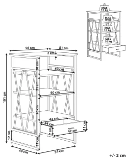 Säilytys<Beliani Kirjahylly 3 Hyllya Laatikko Ruskeanharmaa Keene