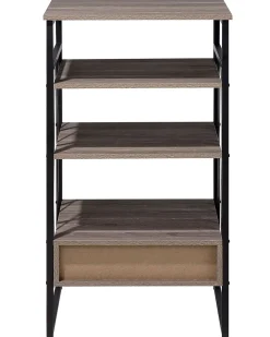 Säilytys<Beliani Kirjahylly 3 Hyllya Laatikko Ruskeanharmaa Keene