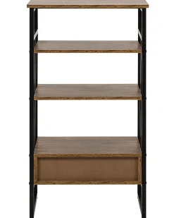 Sale Beliani Kirjahylly 3 Hyllya Laatikko Tumma Puu Keene