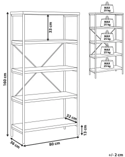 Cheap Beliani Kirjahylly 4 Hyllya Tumma Puu Brisbane