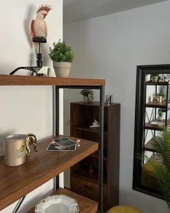 Cheap Beliani Kirjahylly 4 Hyllya Tumma Puu Brisbane