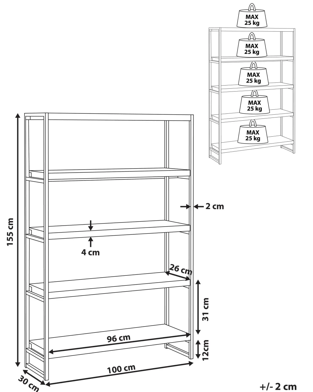 Flash Sale Beliani Kirjahylly 4 Hyllya Tumma Puu/Musta Tifton