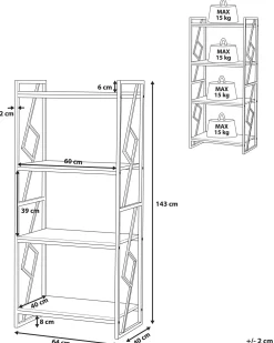 Säilytys<Beliani Kirjahylly 4 Hyllya Tumma Puu/Musta Forres