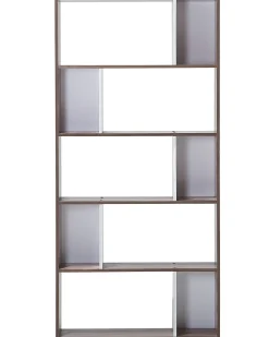 Discount Beliani Kirjahylly 5 Hyllya Tumma Puu/Valkoinen Orilla