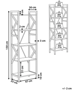 Säilytys<Beliani Kirjahylly 5 Hyllya Tumma Puu/Musta Dale