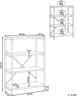 Säilytys<Beliani Kirjahylly 3 Hyllya Tumma Puu Brisbane