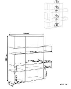 Discount Beliani Kirjahylly 10 Hyllya Vaalea Puu/Valkoinen Amarilo