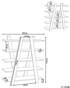 Clearance Beliani Kirjahylly 5 Hyllya Valkoinen Escalante
