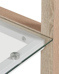 Säilytys<Beliani Kirjahylly 4 Lasihyllya Valkoinen/Vaalea Puu Jenks