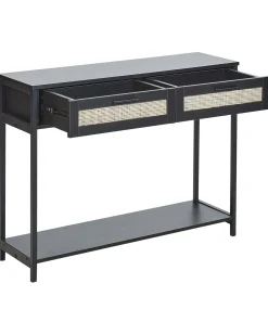 Sale Beliani Konsolipoyta 2 Laatikkoa Musta Opoco