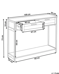 Sale Beliani Konsolipoyta 2 Laatikkoa Musta Opoco