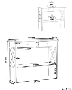 Fashion Beliani Konsolipoyta 2 Laatikkoa Musta Avenue