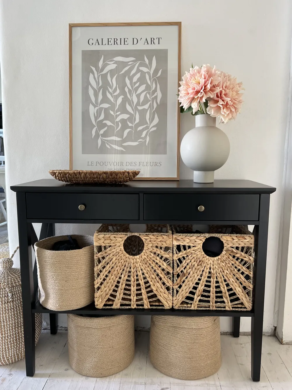 Fashion Beliani Konsolipoyta 2 Laatikkoa Musta Avenue