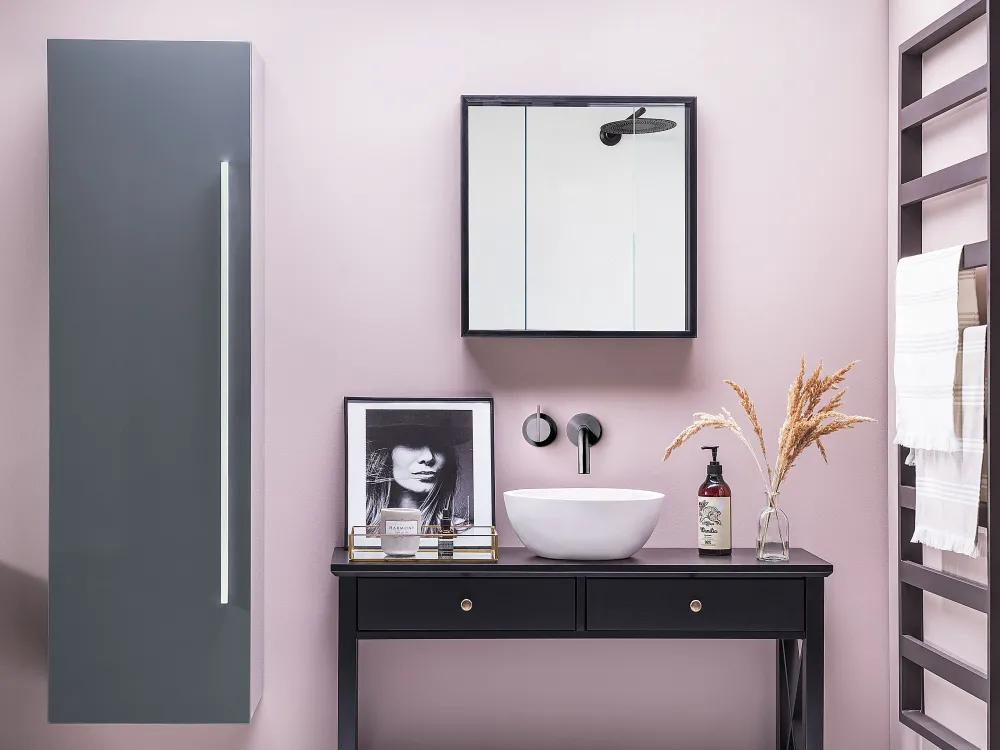 Fashion Beliani Konsolipoyta 2 Laatikkoa Musta Avenue