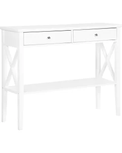Pöydät<Beliani Konsolipoyta 2 Laatikkoa Valkoinen Avenue