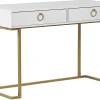 Säilytys<Beliani Konsolipoyta 2 Laatikkoa Valkoinen/Kulta Westport