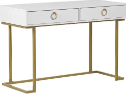 Säilytys<Beliani Konsolipoyta 2 Laatikkoa Valkoinen/Kulta Westport