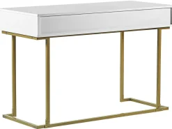 Säilytys<Beliani Konsolipoyta 2 Laatikkoa Valkoinen/Kulta Westport