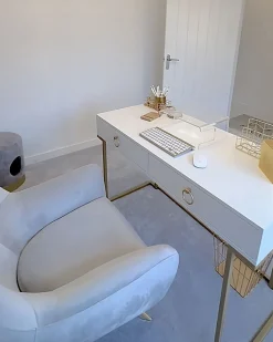 Säilytys<Beliani Konsolipoyta 2 Laatikkoa Valkoinen/Kulta Westport