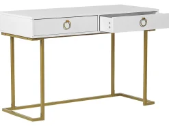 Säilytys<Beliani Konsolipoyta 2 Laatikkoa Valkoinen/Kulta Westport