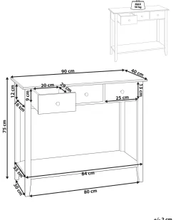 Pöydät<Beliani Konsolipoyta 3 Laatikkoa Valkoinen Galva