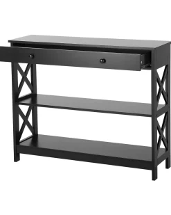 Store Beliani Konsolipoyta Laatikko Musta Montgomery