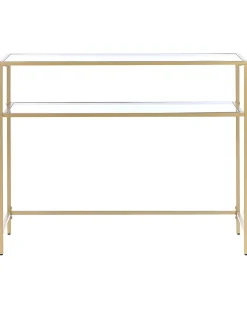 Pöydät<Beliani Konsolipoyta Lasitasolla Rauta Kulta Aline